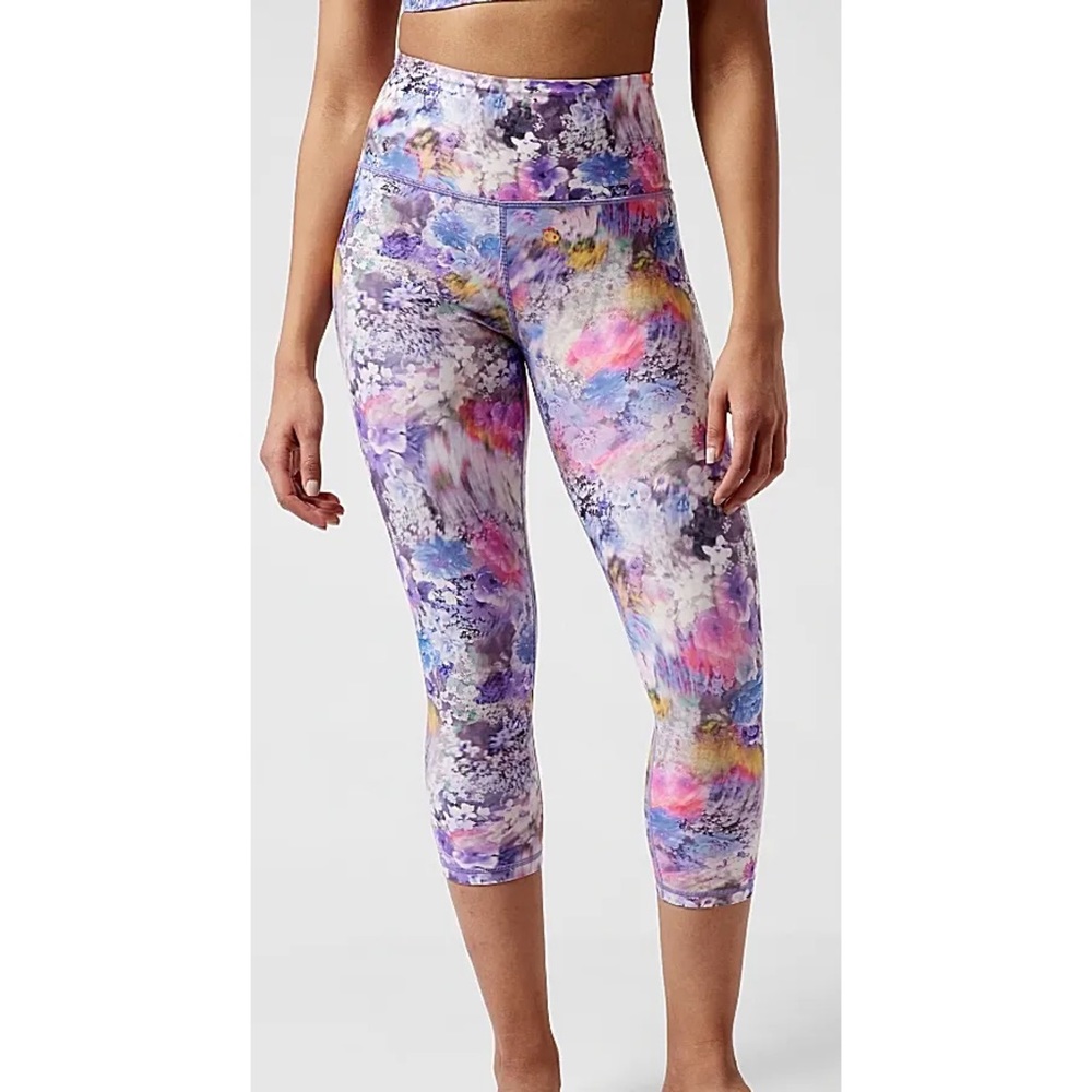 Athleta Elation Capri in Color Renewed Bloom Chrome Blue - Picture 2 of 4